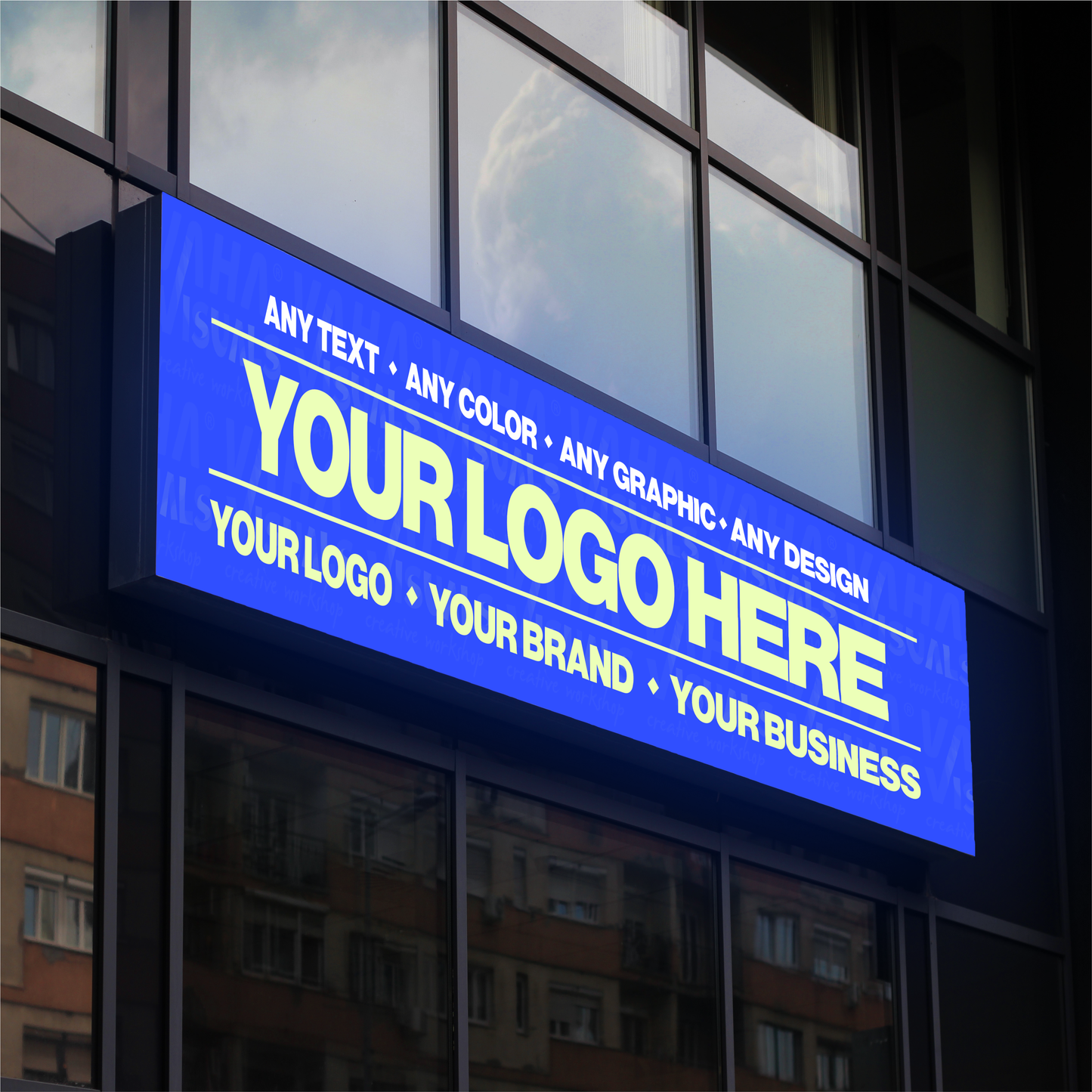 Custom Square Lightbox Sign – LED Illuminated Outdoor Logo Sign for Storefronts & Buildings