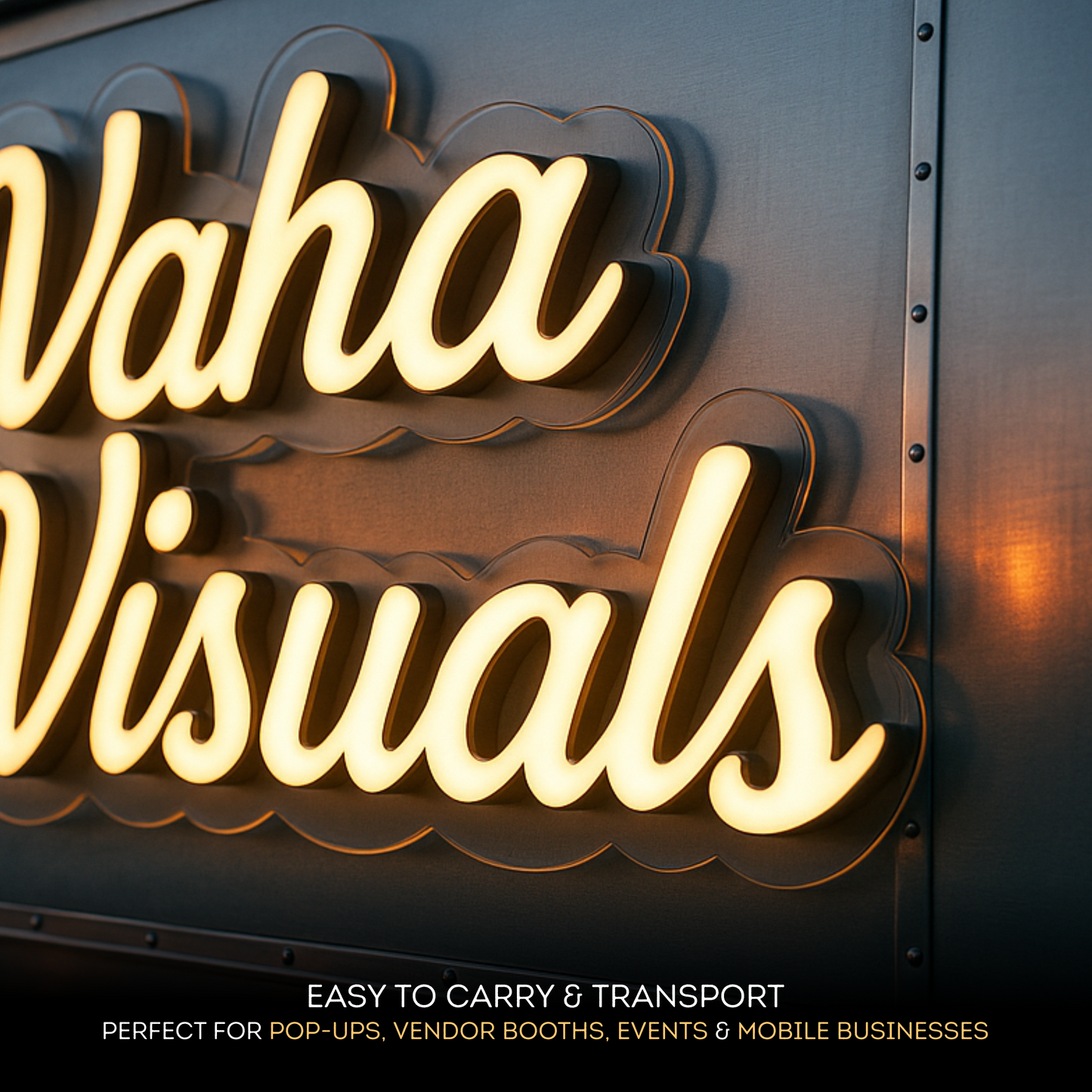 ILLUMINATED SIGN ON ACRYLIC FOR FOOD TRUCKS AND EVENTS