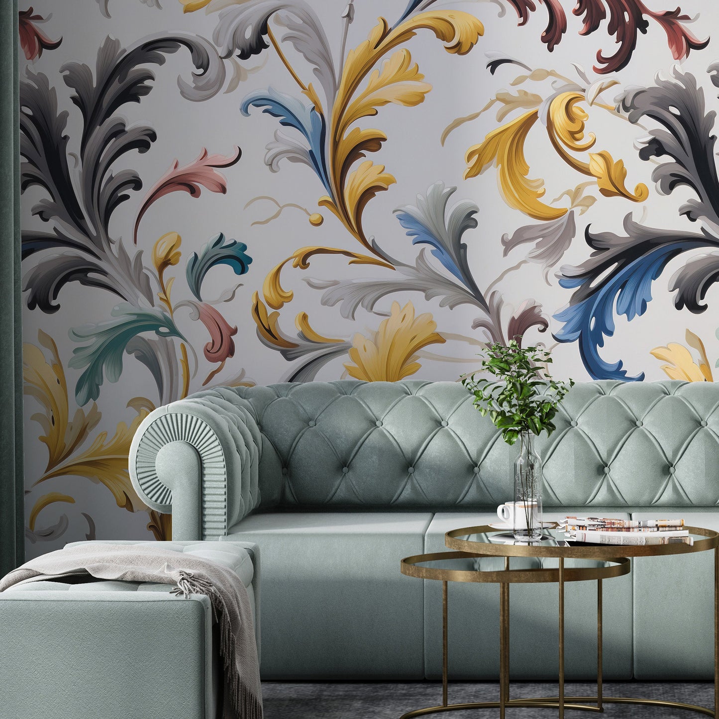Removable Wallpaper, Flower Floral Colorful - Peel & Stick, Reusable, Self Adhesive, 26" Panels, Easy Install, Seamless