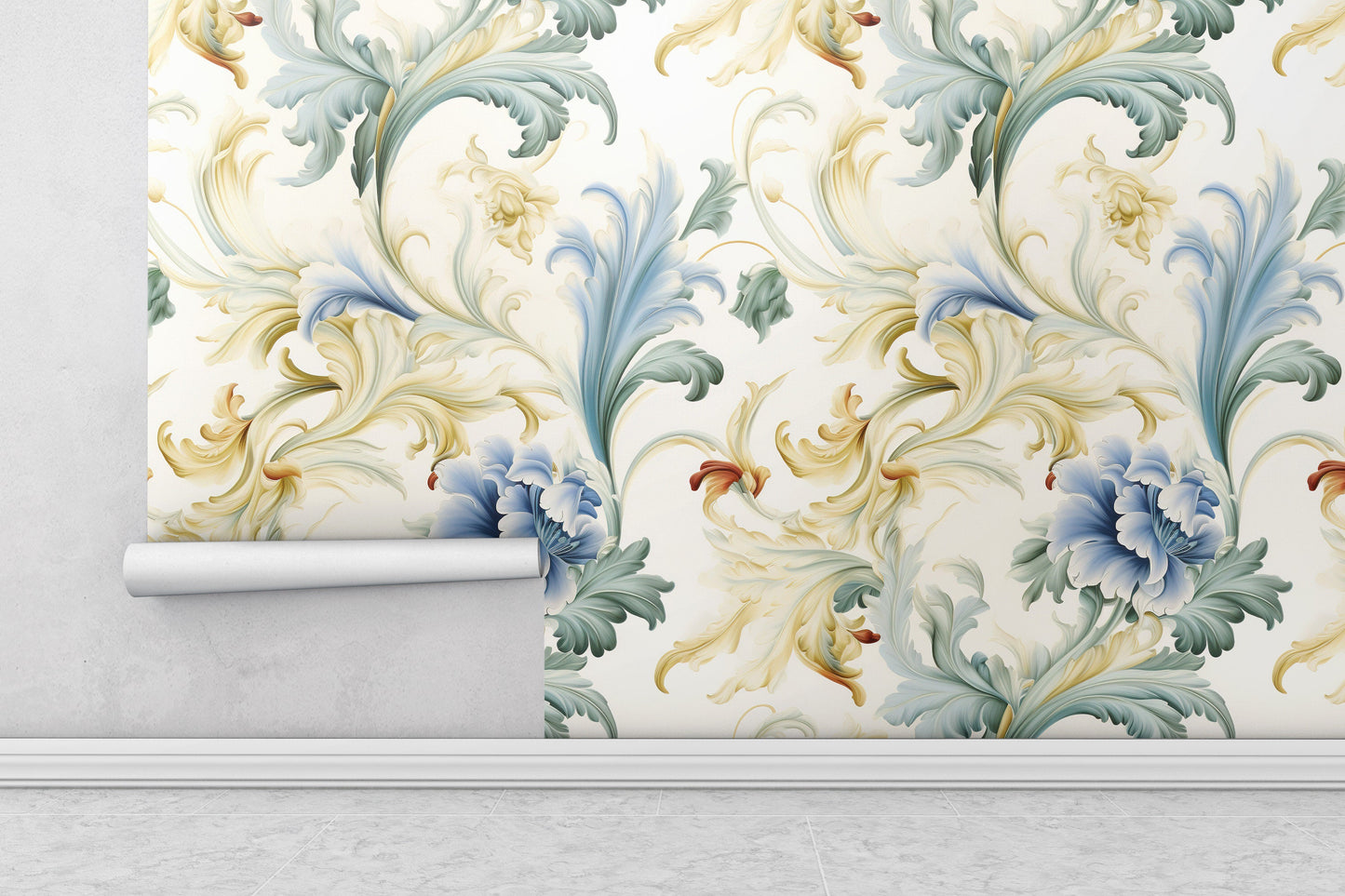 Removable Wallpaper, Floral Cute Colorful Flowers Design - Peel & Stick, Reusable, Self Adhesive, 26" Panels, Easy Install, Seamless