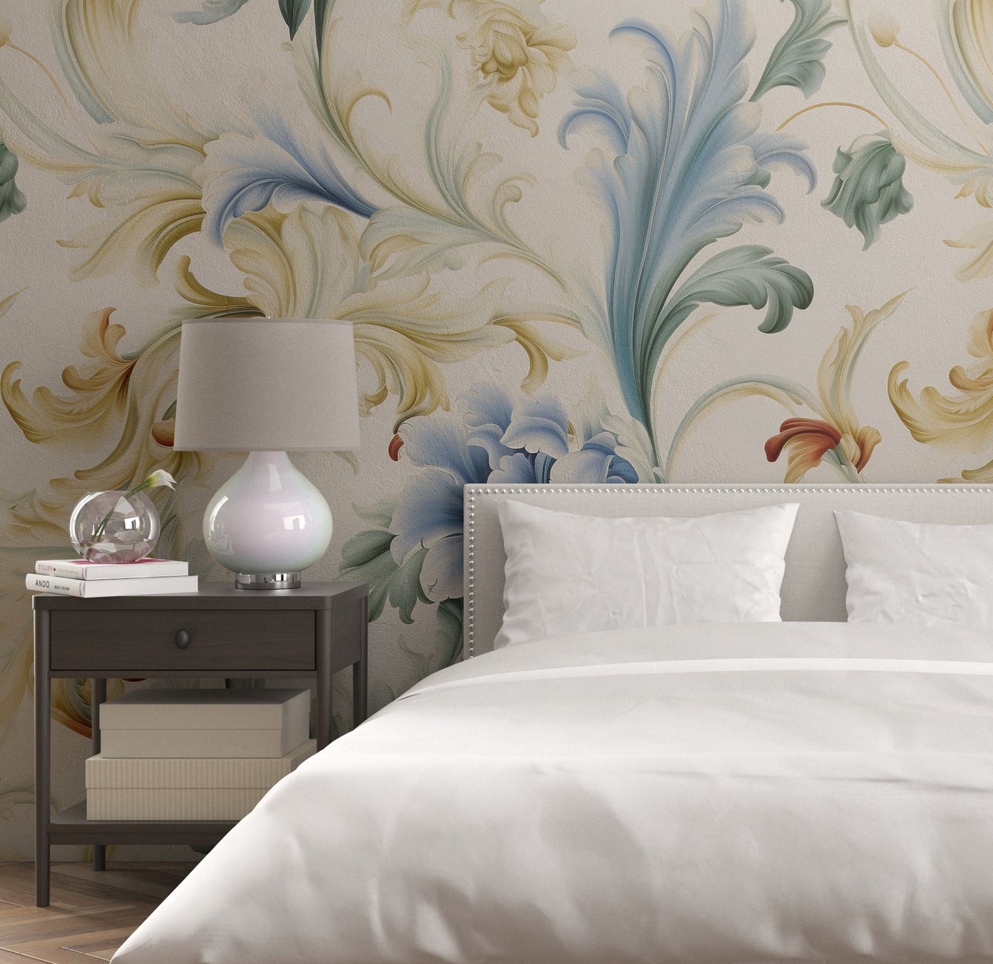 Removable Wallpaper, Floral Cute Colorful Flowers Design - Peel & Stick, Reusable, Self Adhesive, 26" Panels, Easy Install, Seamless