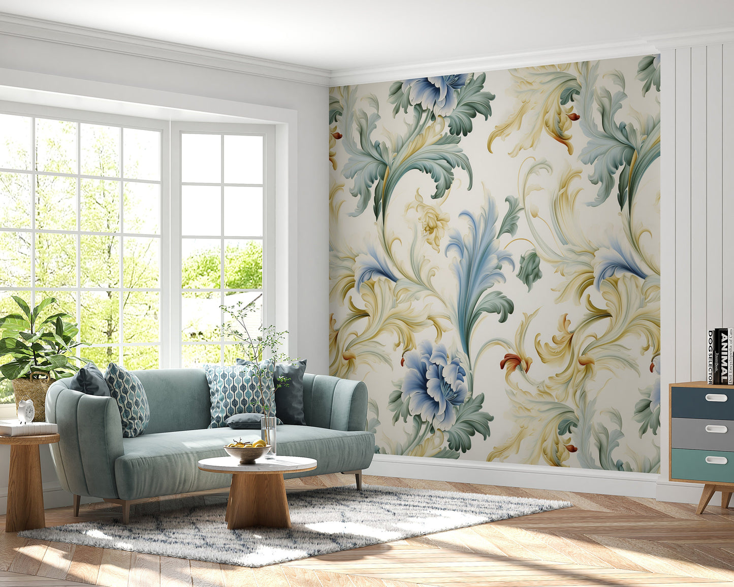Removable Wallpaper, Floral Cute Colorful Flowers Design - Peel & Stick, Reusable, Self Adhesive, 26" Panels, Easy Install, Seamless
