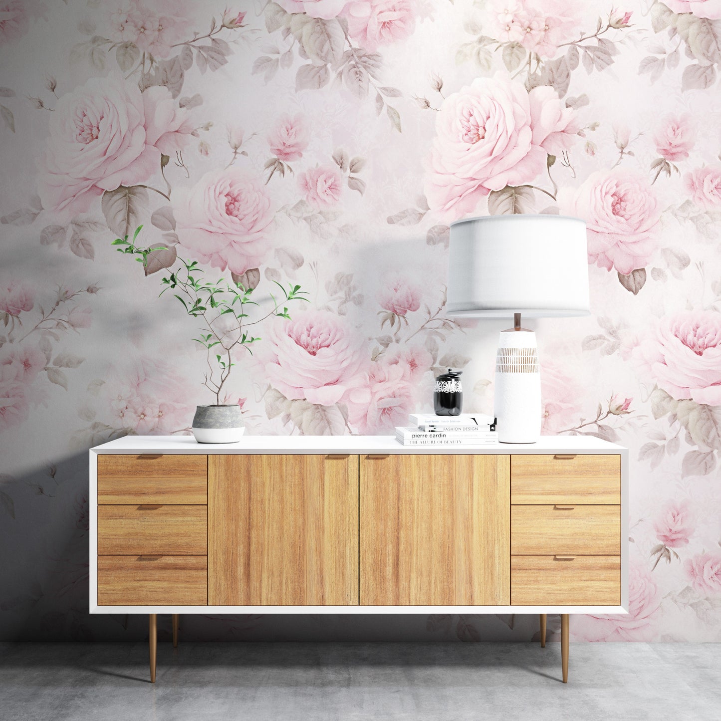 Removable Wallpaper, Floral Pink Beautiful Flower Design - Peel & Stick, Reusable, Self Adhesive, 26" Panels, Easy Install, Seamless