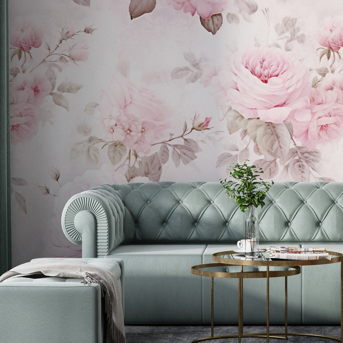 Removable Wallpaper, Floral Pink Beautiful Flower Design - Peel & Stick, Reusable, Self Adhesive, 26" Panels, Easy Install, Seamless