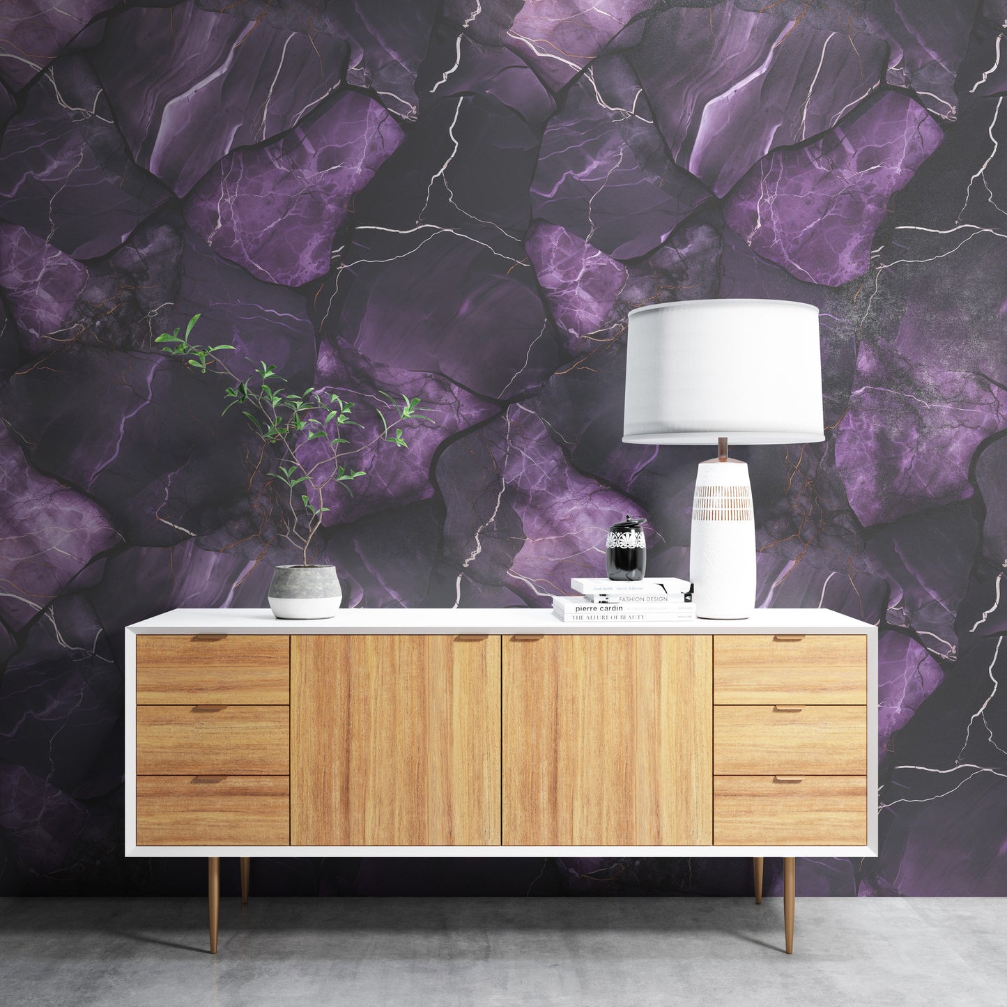 Removable Wallpaper, Black and Dark Purple Marble - Peel & Stick, Reusable, Home Decor Self Adhesive, 26" Panels, Easy Install, Seamless