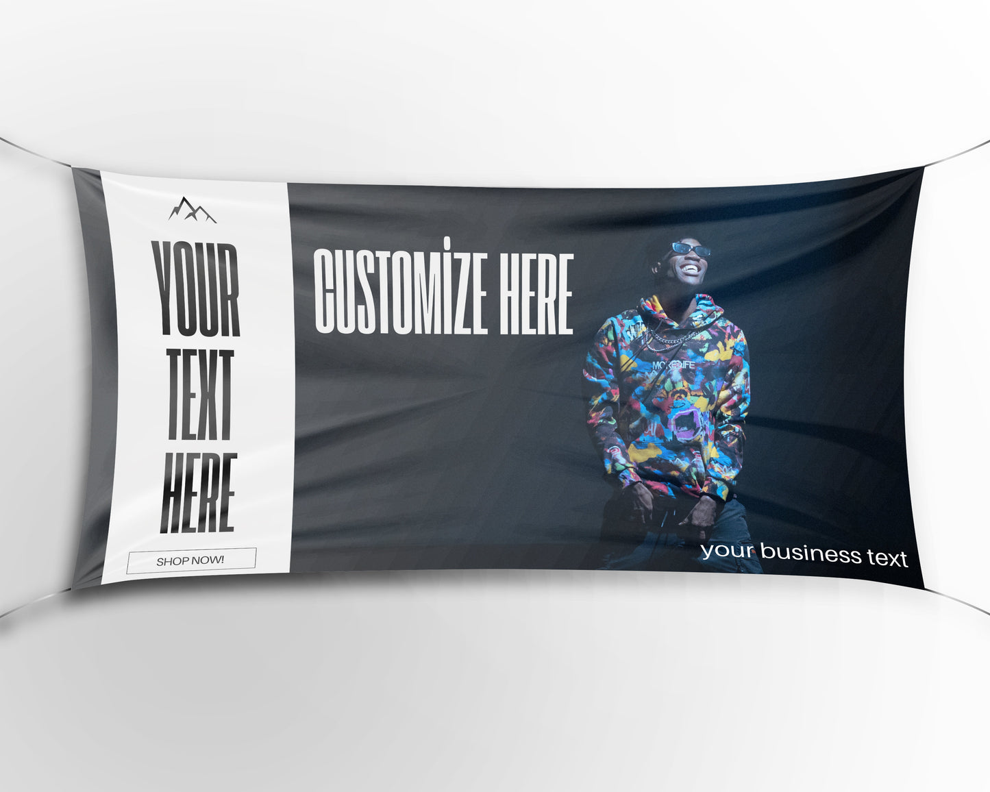 Custom Banner Display, Polyester/Vinyl - Personalized Advertising Sign - Indoor/Outdoor - Image/Logo/Text - Heavy Duty, Hang Sign