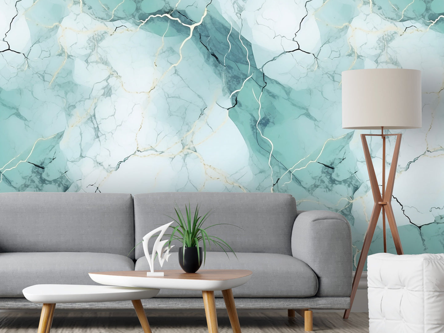 Removable Wallpaper, Sea Green Beautiful Marble - Peel & Stick, Reusable, Self Adhesive, 26" Panels, Easy Install, Seamless