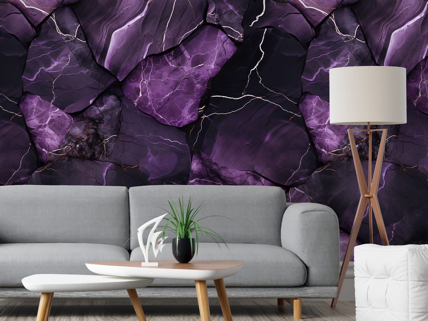 Removable Wallpaper, Black and Dark Purple Marble - Peel & Stick, Reusable, Home Decor Self Adhesive, 26" Panels, Easy Install, Seamless