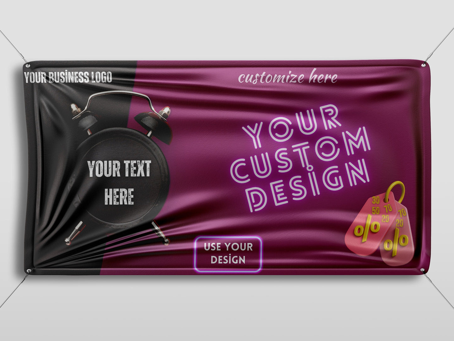 Custom Banner Display, Polyester/Vinyl - Personalized Advertising Sign - Indoor/Outdoor - Image/Logo/Text - Heavy Duty, Building Banner
