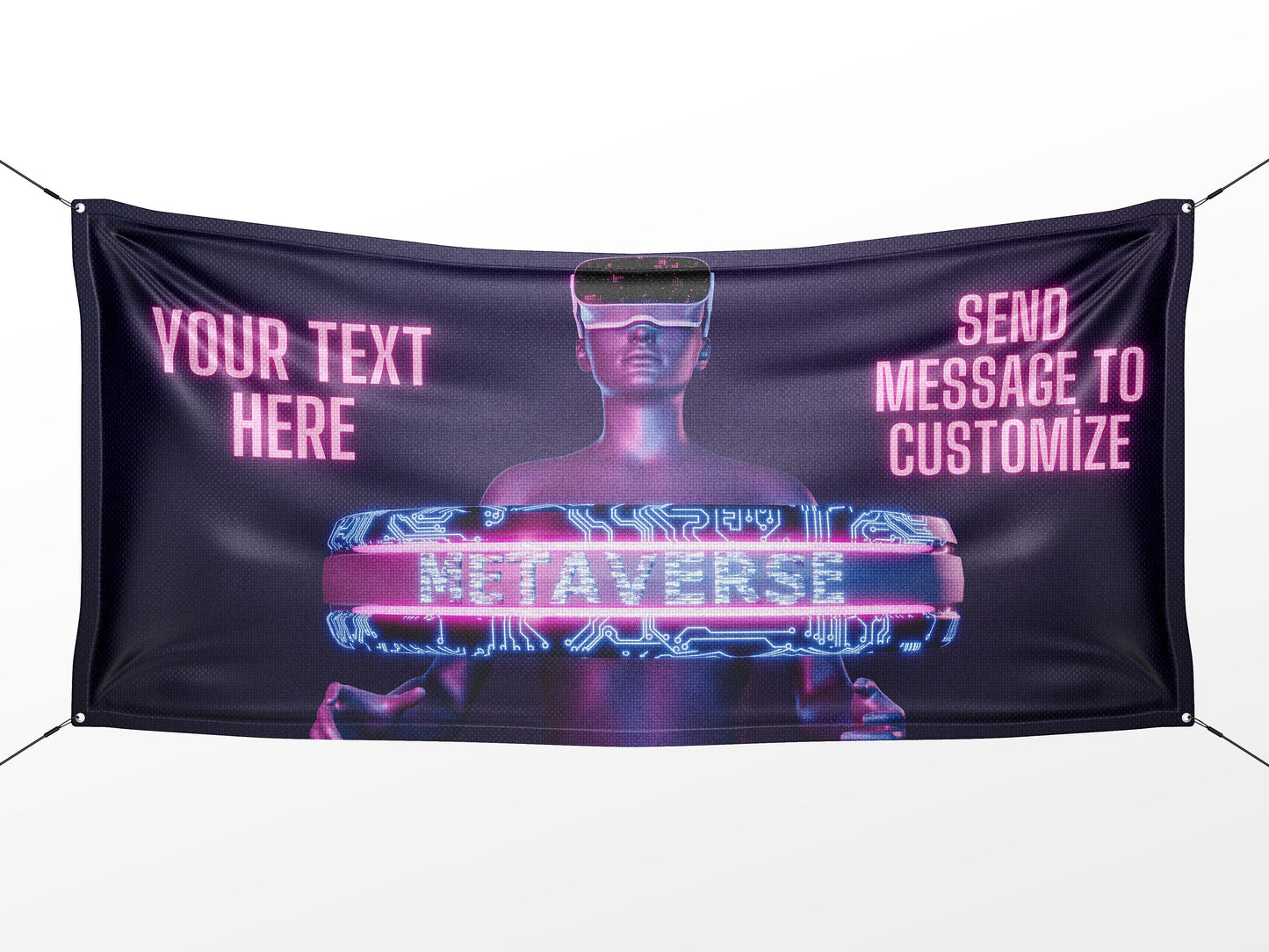 Custom Banner Display, Polyester/Vinyl - Personalized Advertising Sign - Indoor/Outdoor - Image/Logo/Text - Heavy Duty, Building Banner