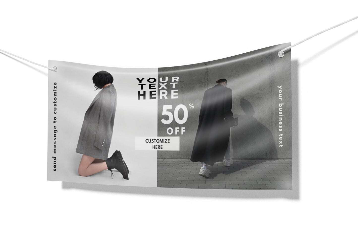Custom Banner Display, Polyester/Vinyl - Personalized Advertising Sign - Indoor/Outdoor - Image/Logo/Text - Heavy Duty, Building Banner