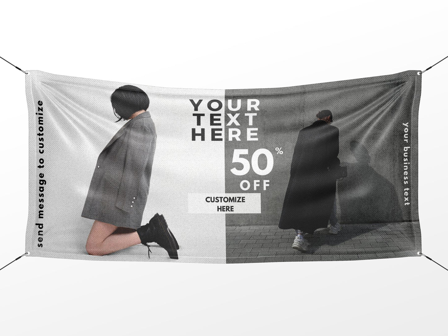 Custom Banner Display, Polyester/Vinyl - Personalized Advertising Sign - Indoor/Outdoor - Image/Logo/Text - Heavy Duty, Building Banner