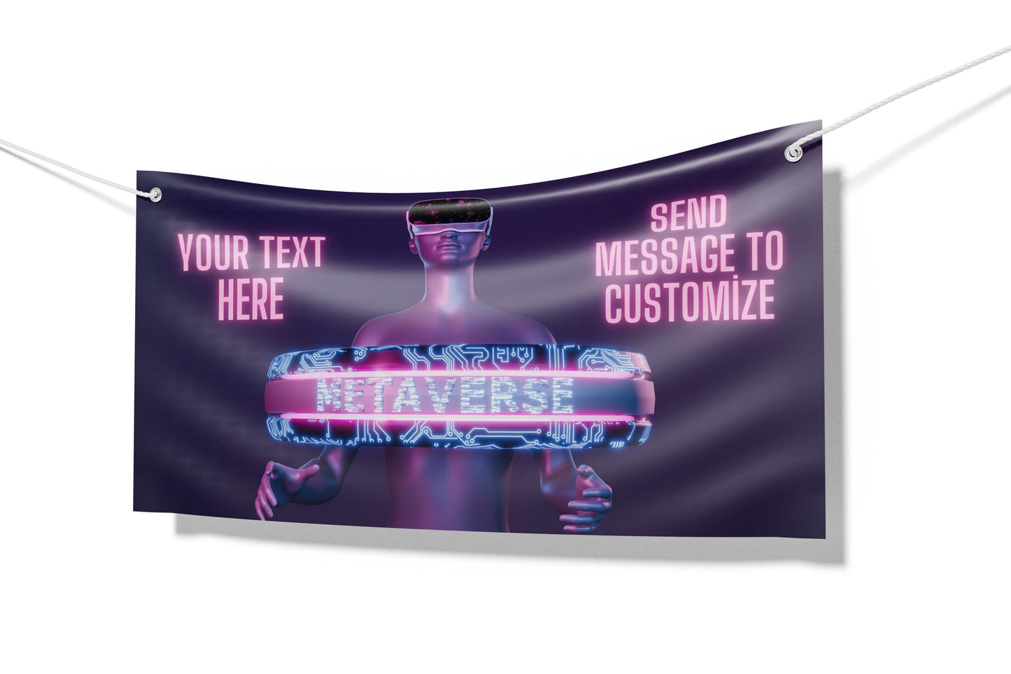 Custom Banner Display, Polyester/Vinyl - Personalized Advertising Sign - Indoor/Outdoor - Image/Logo/Text - Heavy Duty, Building Banner