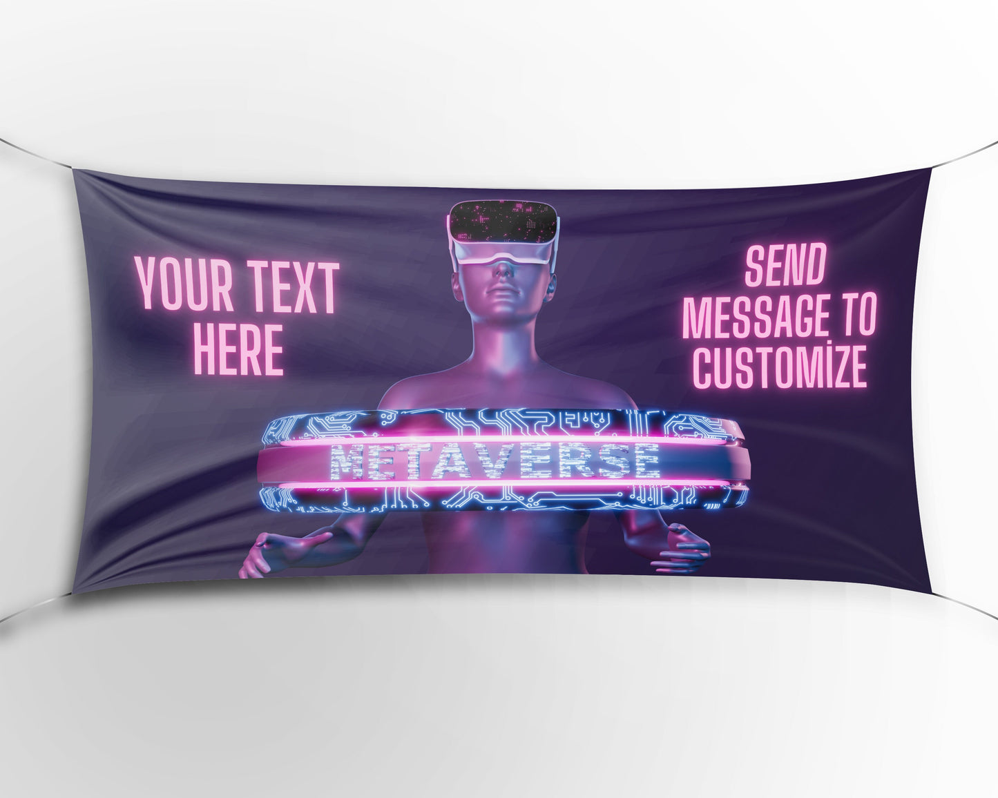 Custom Banner Display, Polyester/Vinyl - Personalized Advertising Sign - Indoor/Outdoor - Image/Logo/Text - Heavy Duty, Building Banner