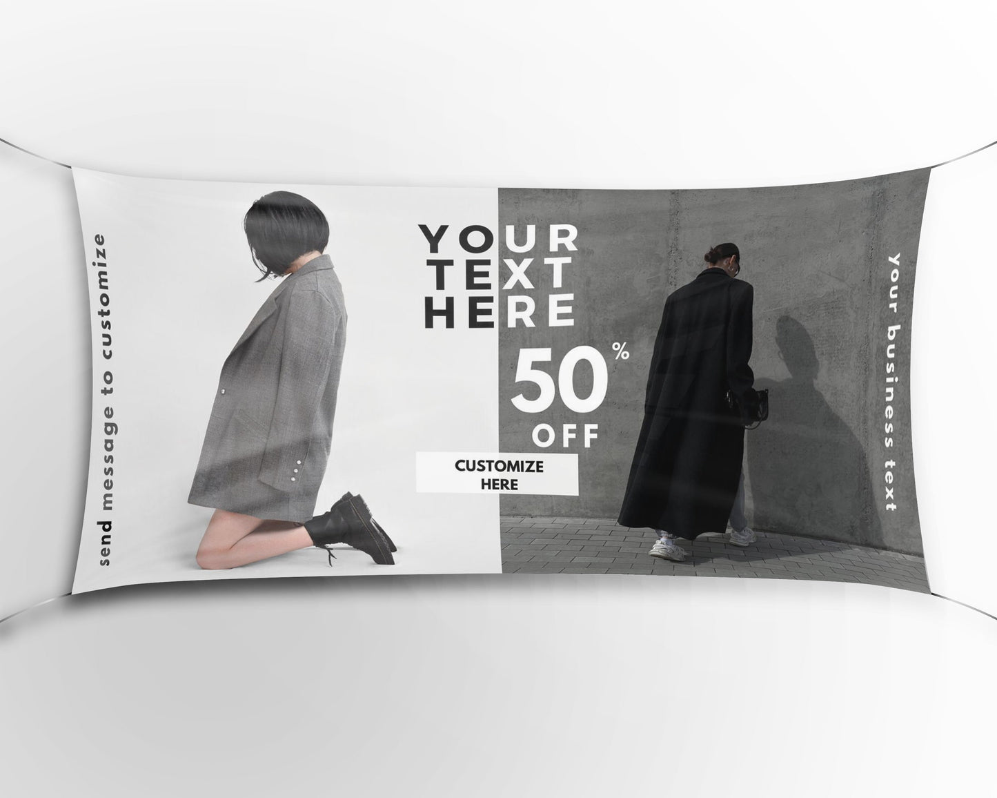 Custom Banner Display, Polyester/Vinyl - Personalized Advertising Sign - Indoor/Outdoor - Image/Logo/Text - Heavy Duty, Building Banner