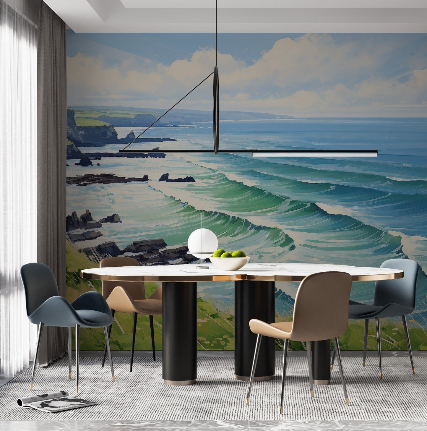 Removable Wallpaper, Custom Wall Size, Wall Decor, Peel & Stick Wall Mural, 24/48" Panel Cut, Reusable, Self Adhesive, 1 Min Easy Install