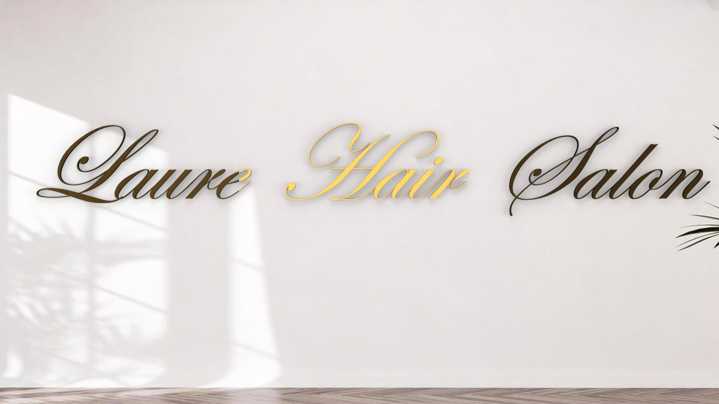 Custom Mirror Gold Sign, Wall Letters Personalized ACM Wall Letters, Baby Name Mirror Letters Lettering Aluminum Composite Reflective