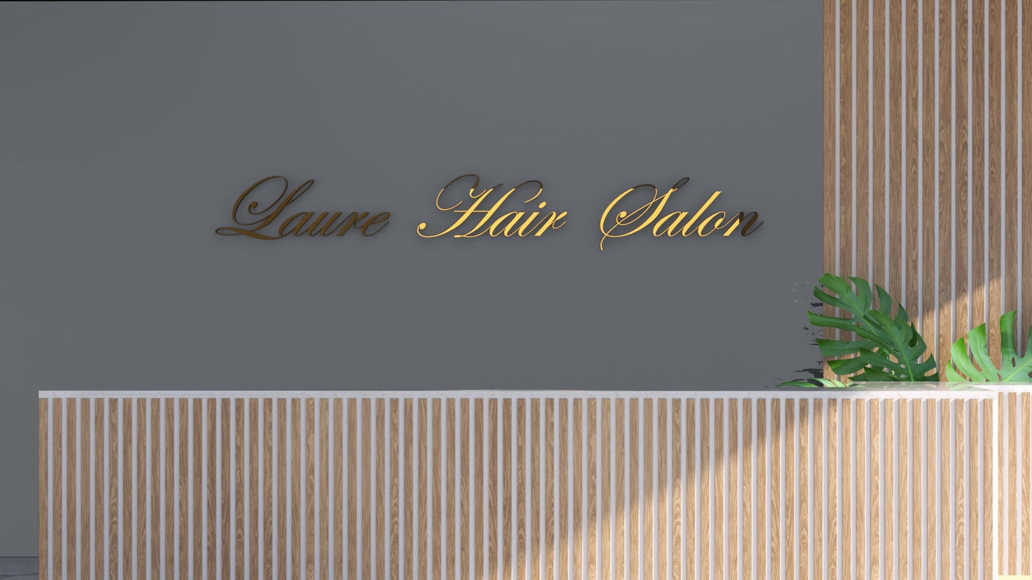 Custom Mirror Gold Sign, Wall Letters Personalized ACM Wall Letters, Baby Name Mirror Letters Lettering Aluminum Composite Reflective