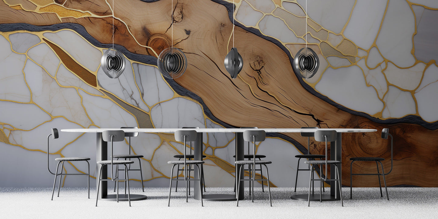 Removable Wallpaper, Custom Wall Size, Wall Decor, Tree, Natural, Peel & Stick Wall Mural, 24/48" Panel Cut, Reusable, Self Adhesive