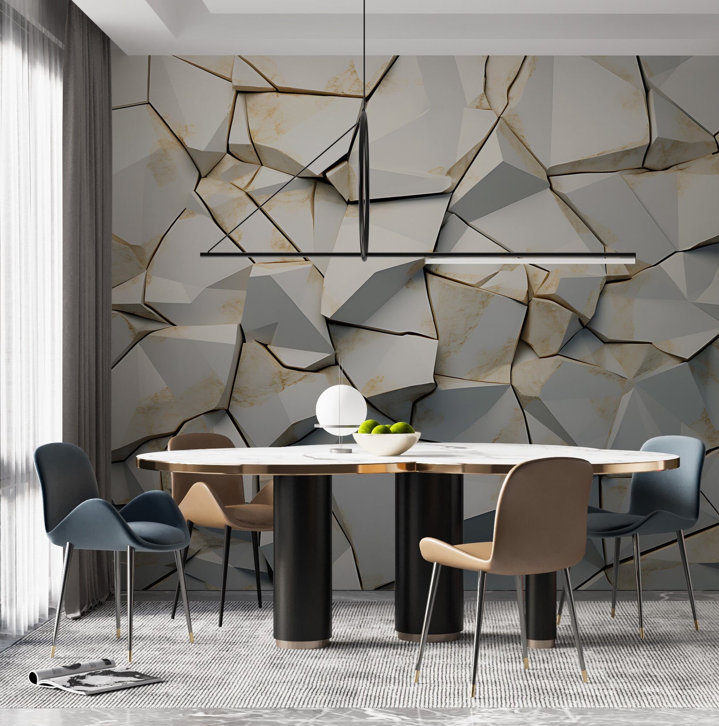Removable Wallpaper, Custom Wall Size, Wall Decor, Peel & Stick Wall Mural, 24/48" Panel Cut, Reusable, Self Adhesive, 1 Min Easy Install
