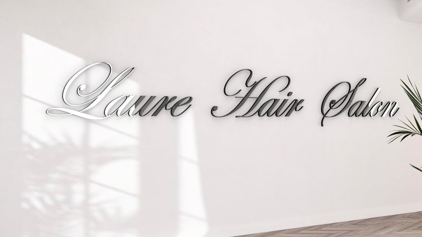 Custom Mirror Sign, Silver Wall Letters Personalized ACM Wall Letters, Baby Name Mirror Letters Lettering Aluminum Composite Reflective