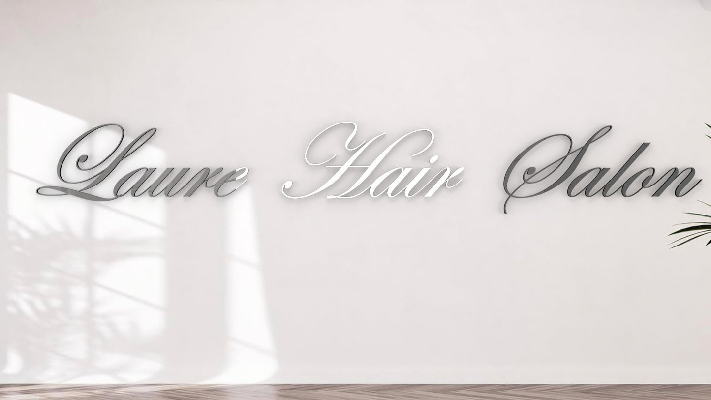 Custom Mirror Sign, Silver Wall Letters Personalized ACM Wall Letters, Baby Name Mirror Letters Lettering Aluminum Composite Reflective
