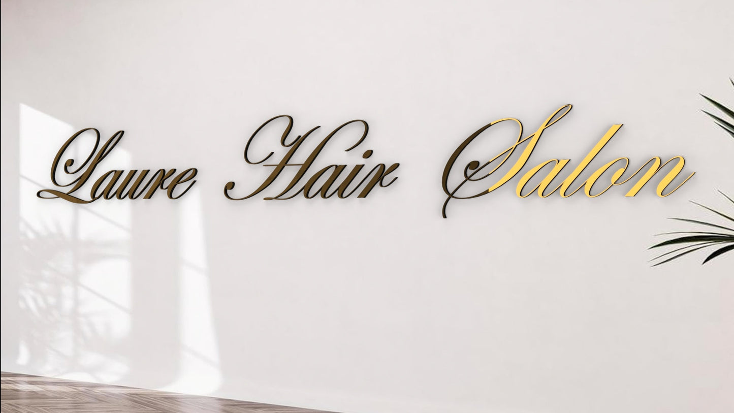 Custom Mirror Gold Sign, Wall Letters Personalized ACM Wall Letters, Baby Name Mirror Letters Lettering Aluminum Composite Reflective