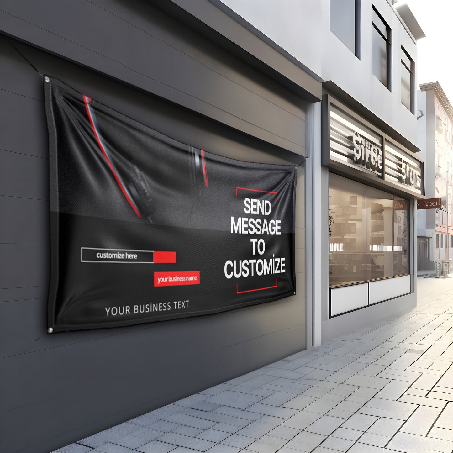 Custom Banner Display, Polyester/Vinyl - Personalized Advertising Sign - Indoor/Outdoor - Image/Logo/Text - Heavy Duty, Building Banner