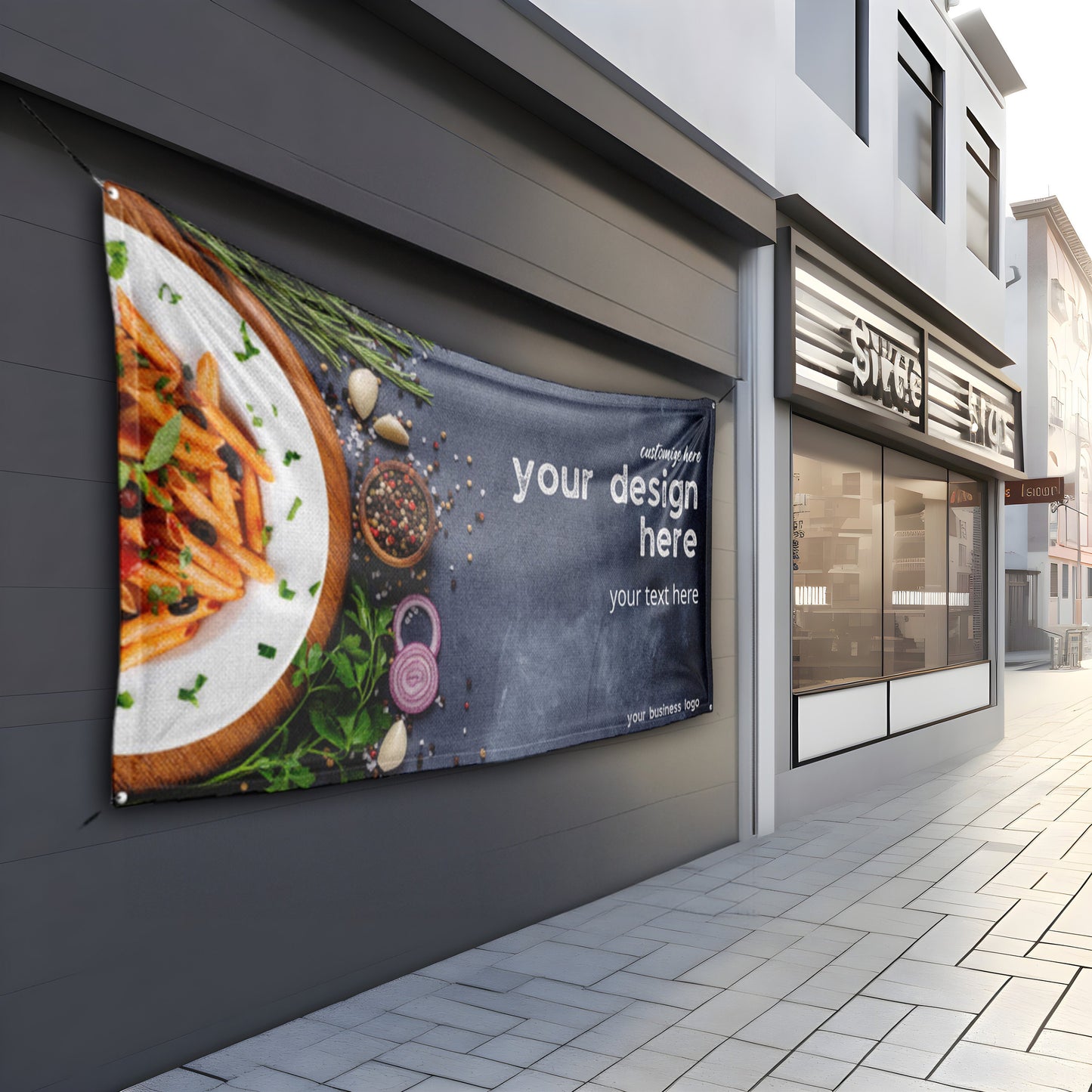 Custom Banner Display, Polyester/Vinyl - Personalized Advertising Sign - Indoor/Outdoor - Image/Logo/Text - Heavy Duty, Building Banner