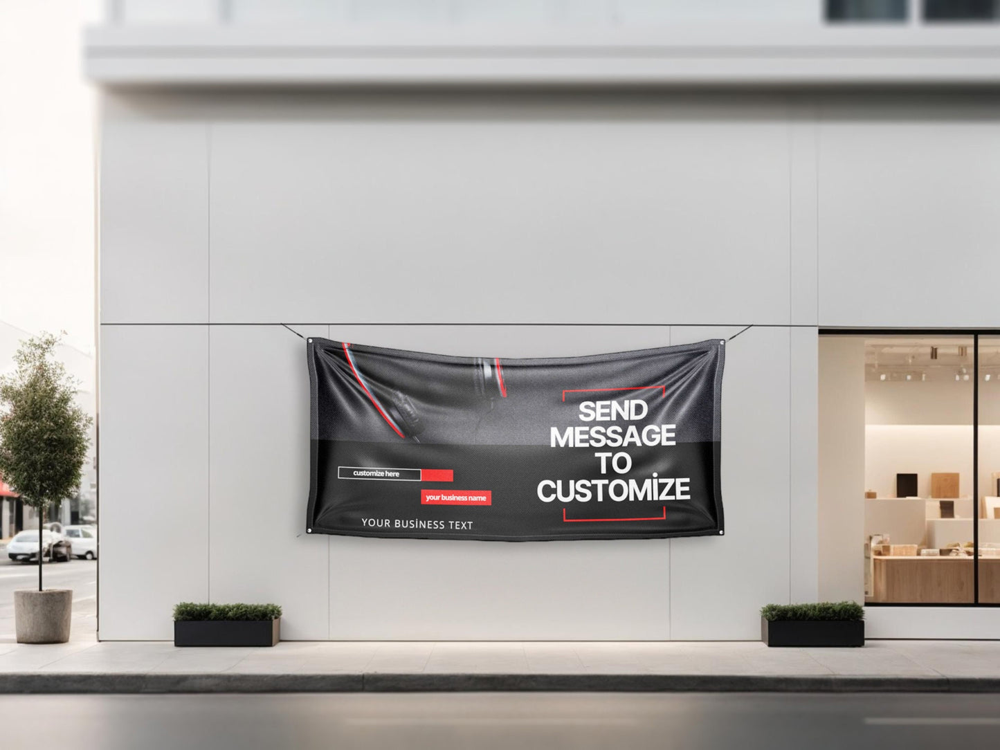 Custom Banner Display, Polyester/Vinyl - Personalized Advertising Sign - Indoor/Outdoor - Image/Logo/Text - Heavy Duty, Building Banner