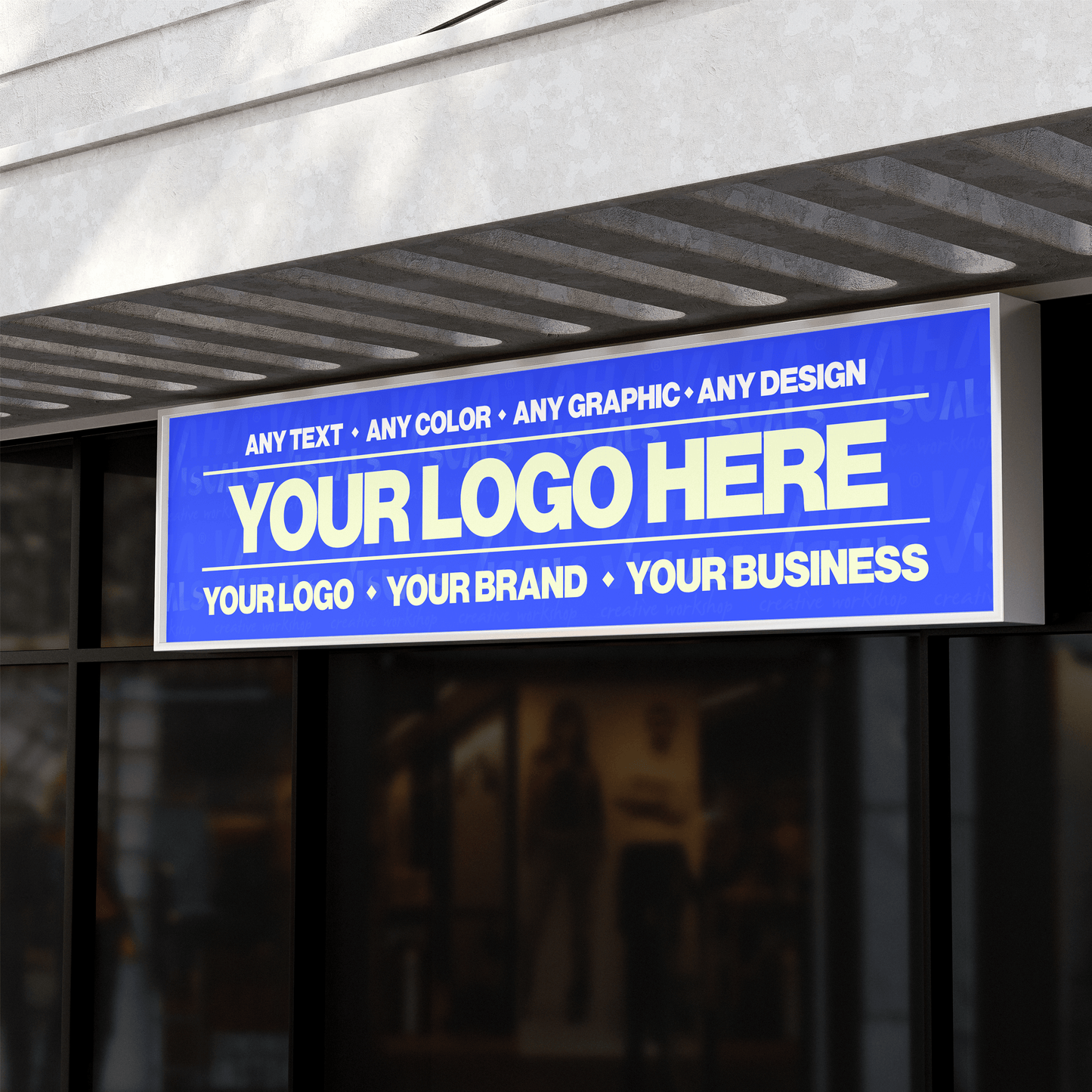 Custom Square Lightbox Sign – LED Illuminated Outdoor Logo Sign for Storefronts & Buildings - Vaha Visuals