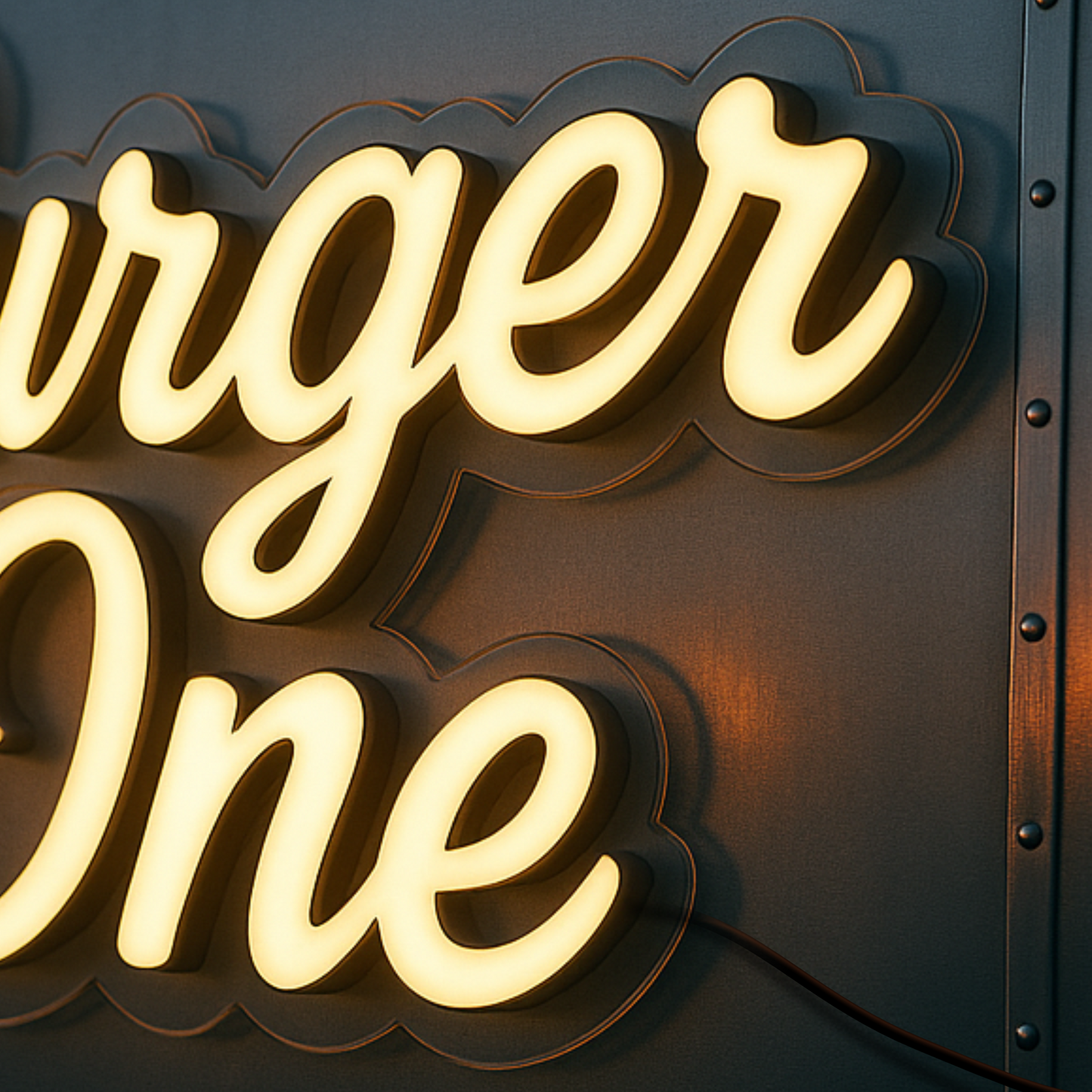 ILLUMINATED SIGN ON ACRYLIC FOR FOOD TRUCKS AND EVENTS