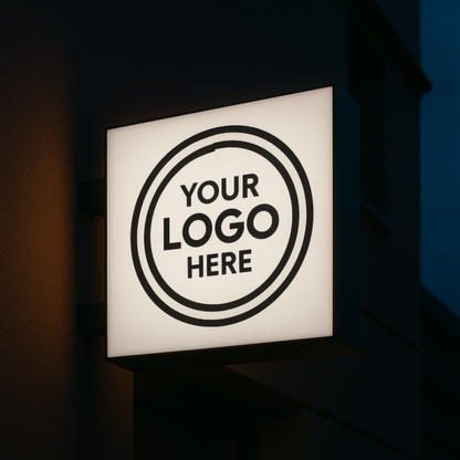 Custom Double-Sided Square Blade Sign - Personalized Illuminated Storefront Sign