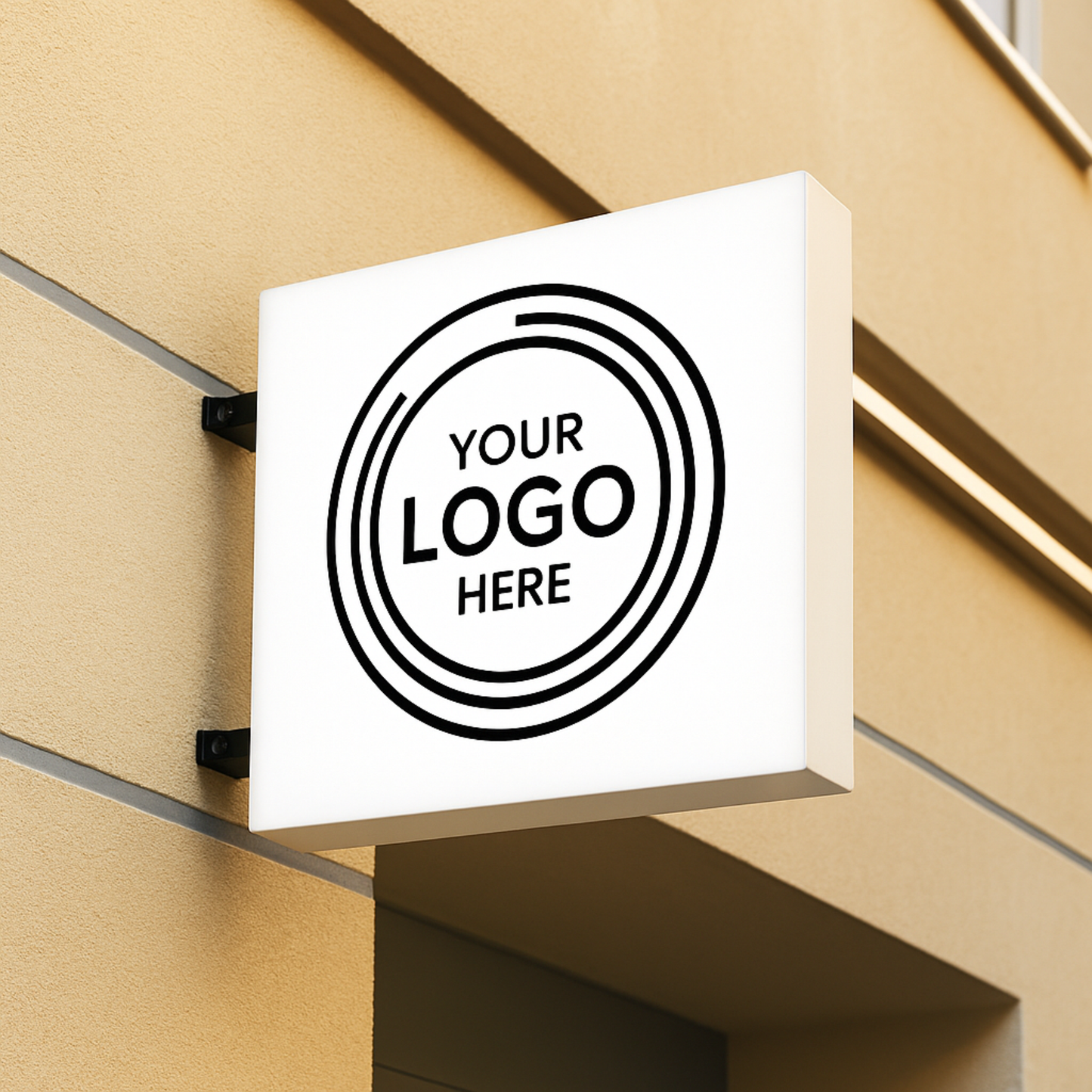 Custom Double-Sided Square Blade Sign - Personalized Illuminated Storefront Sign