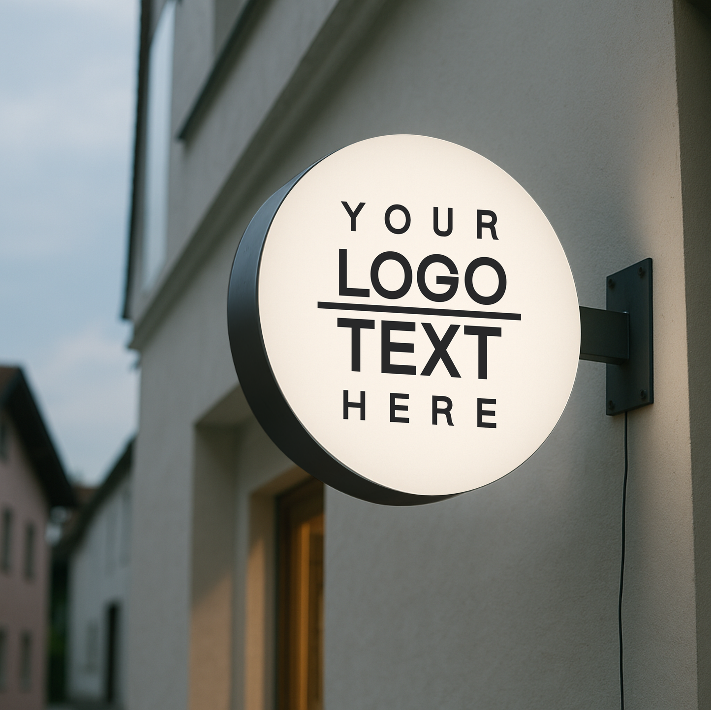 Custom Double-Sided Square Blade Sign - Personalized Illuminated Storefront Sign