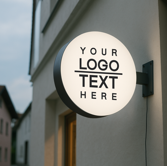 Personalized Double Sided Round Blade Sign | Custom Storefront & Café Sign