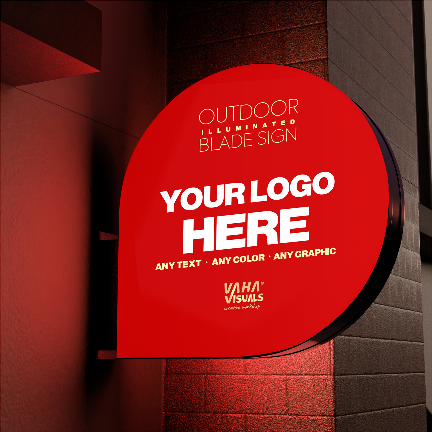 Custom Outdoor Illuminated Blade Sign – Double-Sided Lightbox for Shops, Cafes & more