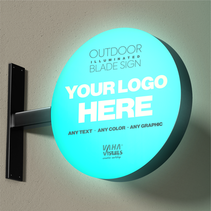 Custom Outdoor Illuminated Blade Sign – Double-Sided Lightbox for Shops, Cafes & more