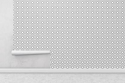 Removable Wallpaper, Doodle Bubble Pattern - Peel & Stick, Reusable, Self Adhesive, 26 Inch Fixed Panels, Easy Install, Seamless