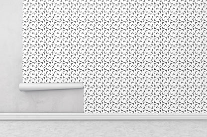 Removable Wallpaper, Black and White Pattern - Peel & Stick, Reusable, Self Adhesive, 26 Inch Fixed Panels, EZ Install, Seamless Arrows