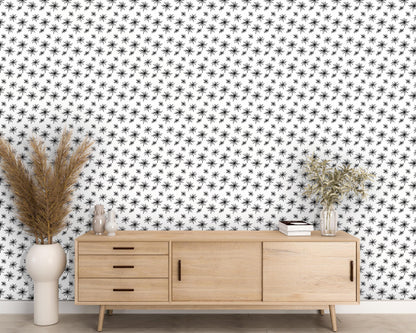 Removable Wallpaper, Black and White Shape Style -  Peel & Stick, Reusable, Self Adhesive, 26 Inch Fixed Panels Easy Install, Seamless