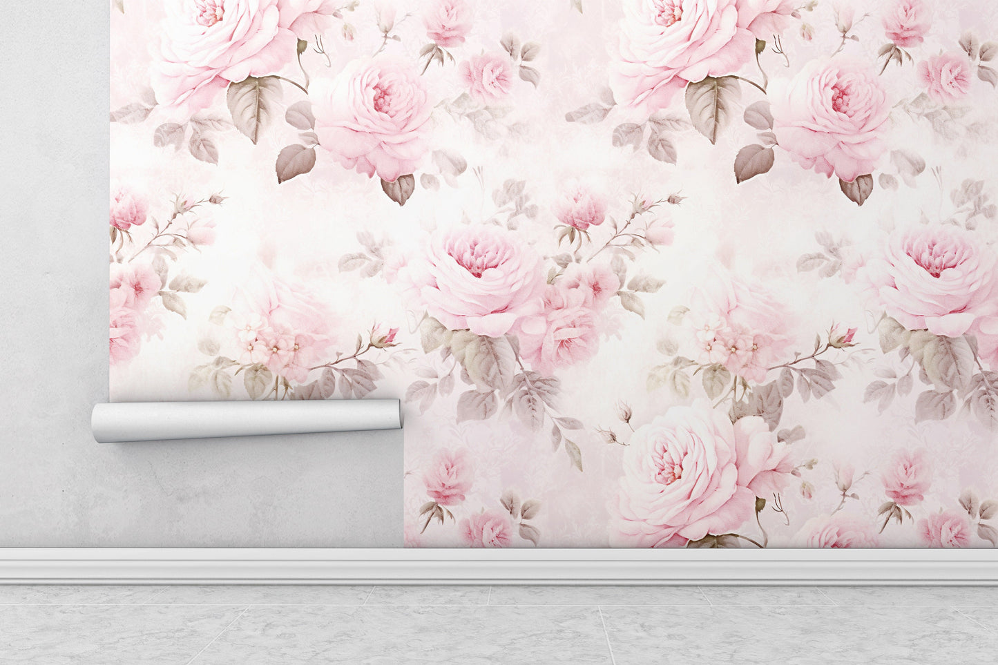 Removable Wallpaper, Floral Pink Beautiful Flower Design - Peel & Stick, Reusable, Self Adhesive, 26" Panels, Easy Install, Seamless