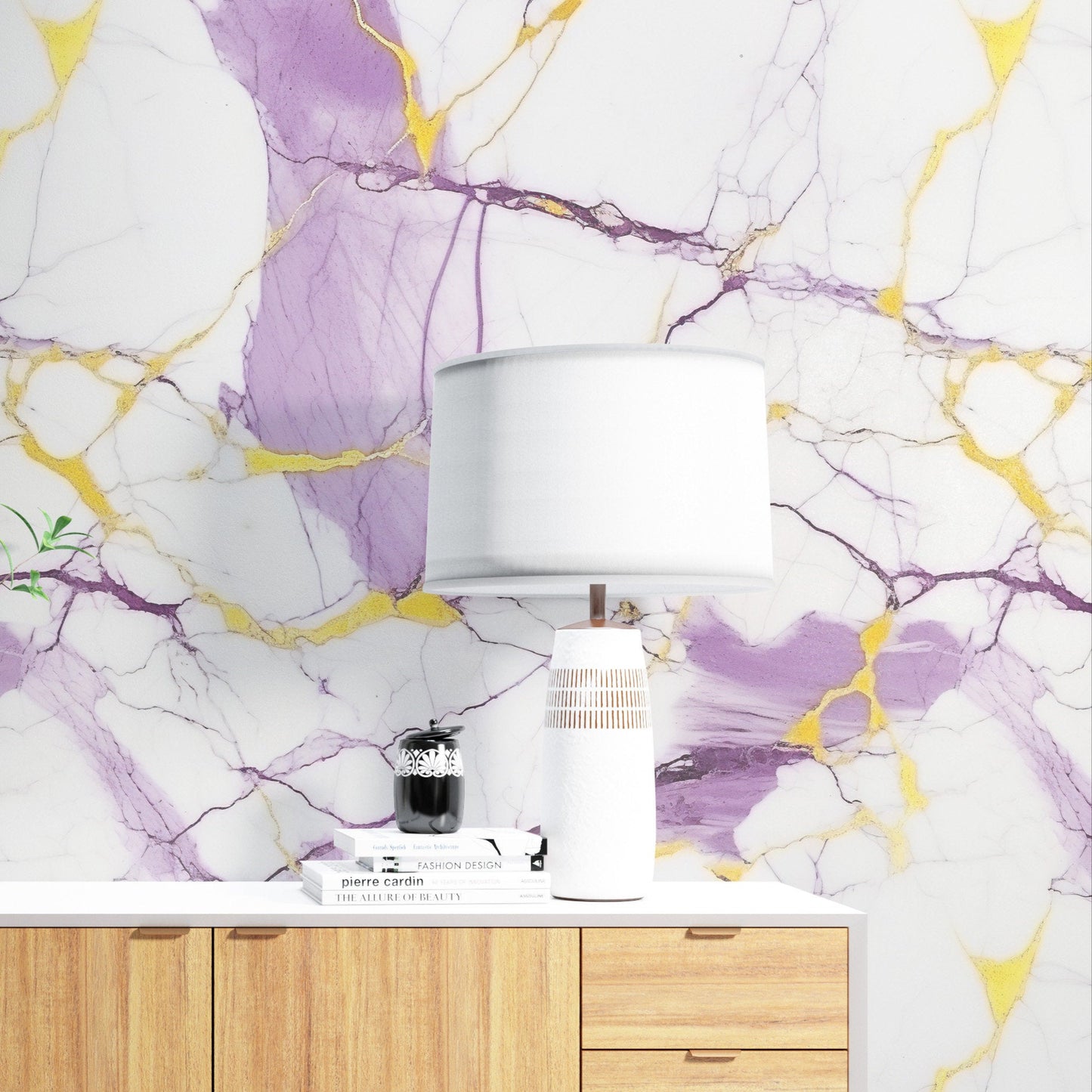 Removable Wallpaper, Purple and White Marble - Peel & Stick, Reusable, Self Adhesive, 26" Panels, Easy Install, Seamless