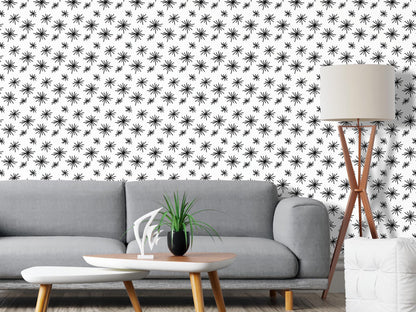 Removable Wallpaper, Black and White Shape Style -  Peel & Stick, Reusable, Self Adhesive, 26 Inch Fixed Panels Easy Install, Seamless