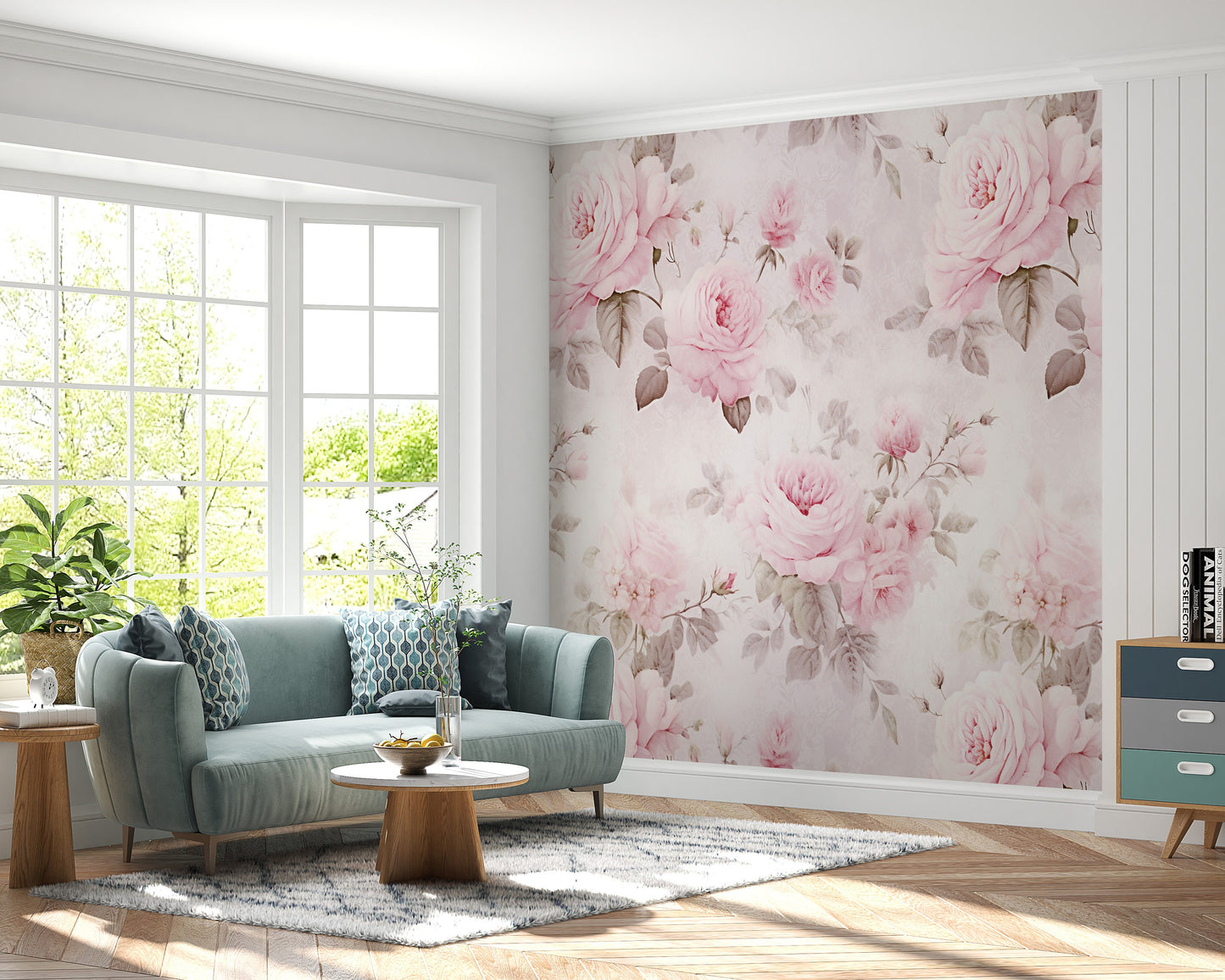 Removable Wallpaper, Floral Pink Beautiful Flower Design - Peel & Stick, Reusable, Self Adhesive, 26" Panels, Easy Install, Seamless