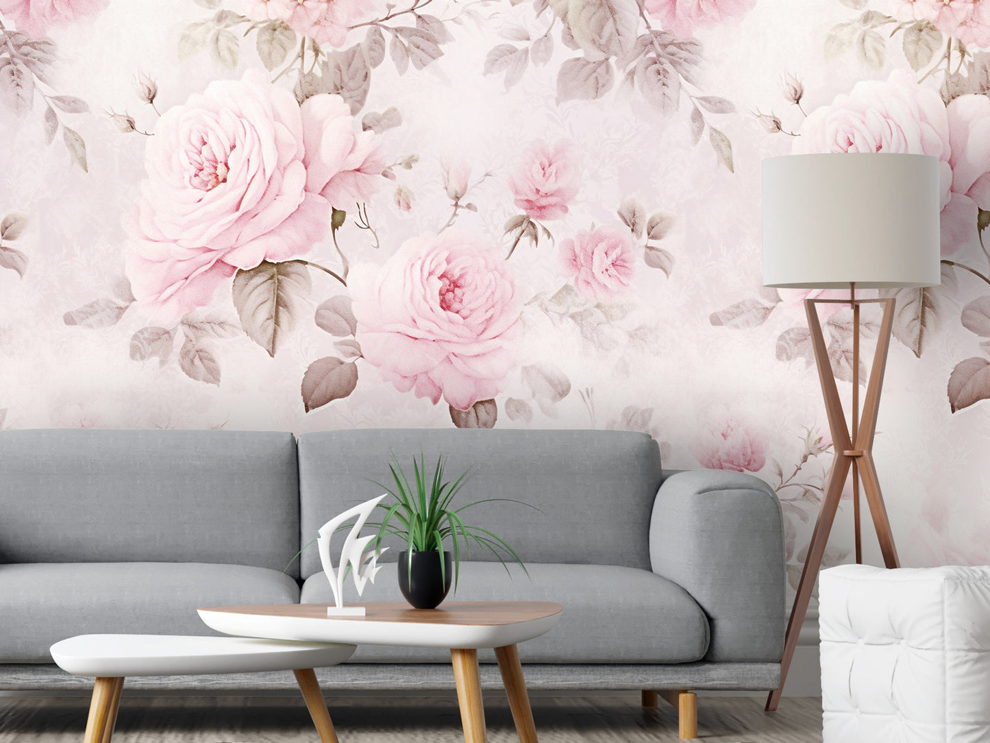 Removable Wallpaper, Floral Pink Beautiful Flower Design - Peel & Stick, Reusable, Self Adhesive, 26" Panels, Easy Install, Seamless