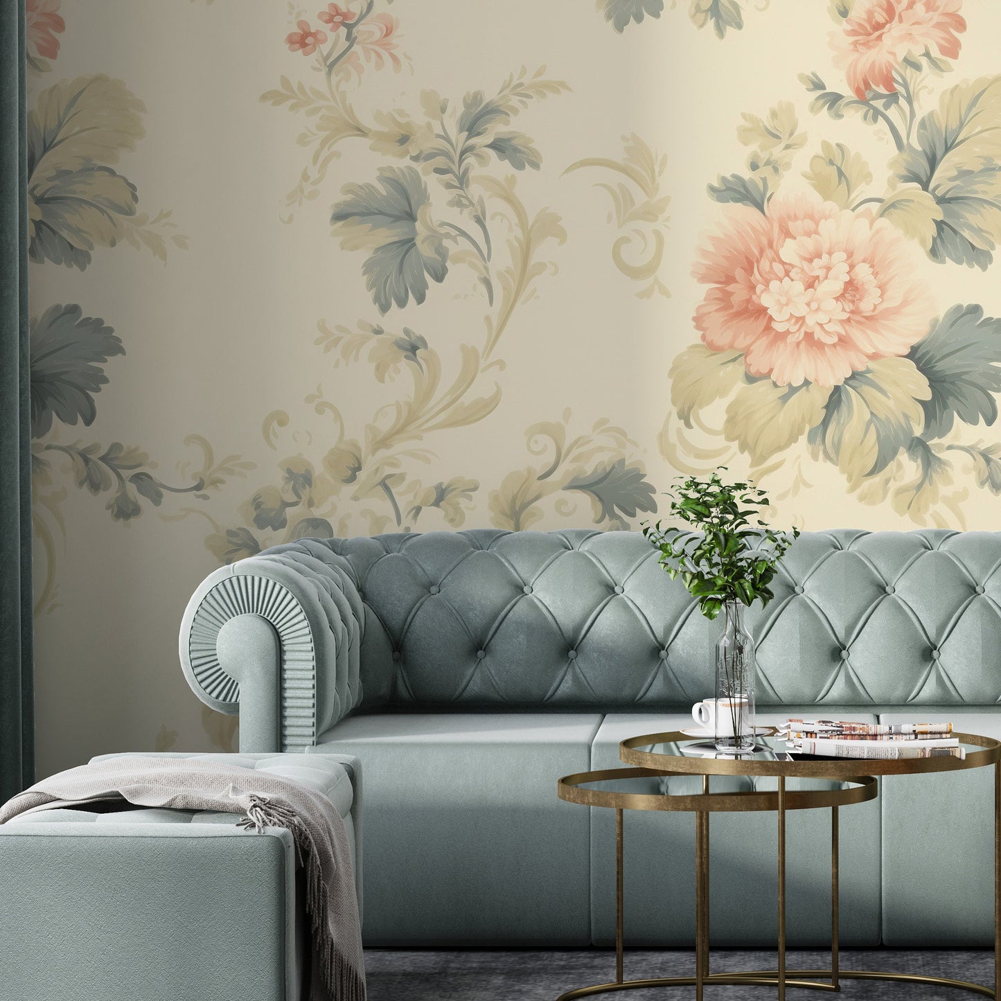 Removable Wallpaper, Cute Flowers Design Pink Floral - Peel & Stick, Reusable, Self Adhesive, 26" Panels, Easy Install, Seamless