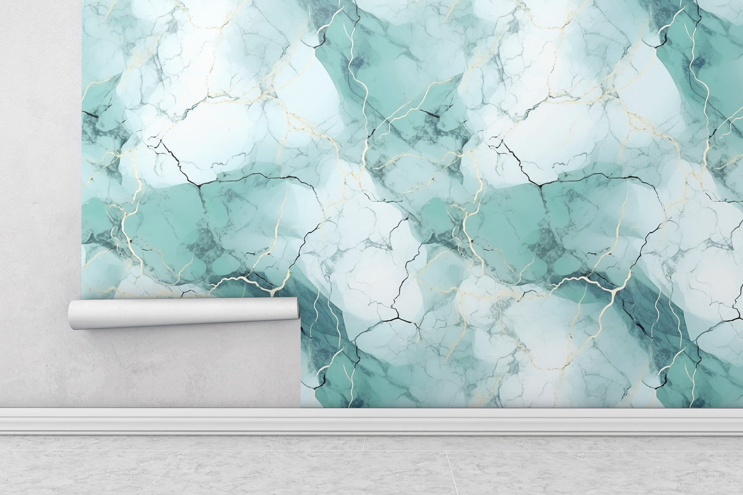 Removable Wallpaper, Sea Green Beautiful Marble - Peel & Stick, Reusable, Self Adhesive, 26" Panels, Easy Install, Seamless