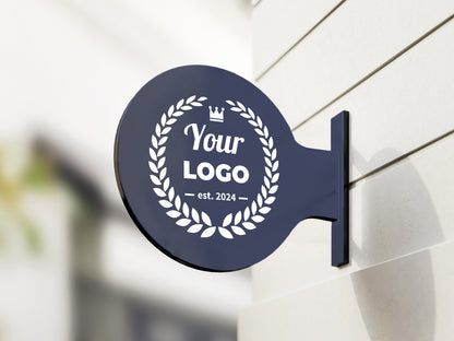 Round Pvc Sign Custom PVC Navy Round Sign, Personalized Logo Printed Round Blade Sign ...