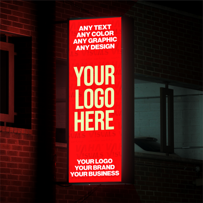 Custom Outdoor Illuminated Blade Sign – Double-Sided Lightbox for Shops, Cafes & more